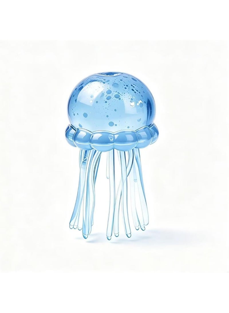 squishy Jellyfish Squeeze Stress Reliever, Gel-Filled Sensory Fidget Item for Adults, Soft Desk Accessory for Anxiety & Tension Relief (Blue) - Image 1