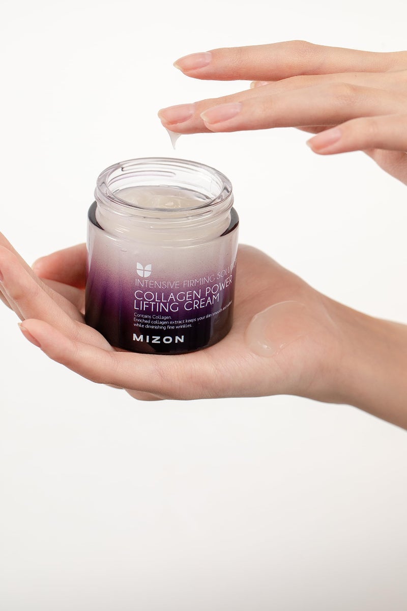 MIZON Collagen Power Lifting Cream Face Moisturizer with Marine Collagen Adenosine Hyaluronic Acid Green Calming Complex Lifting and Tightening (2.53 fl. oz.) - Image 3