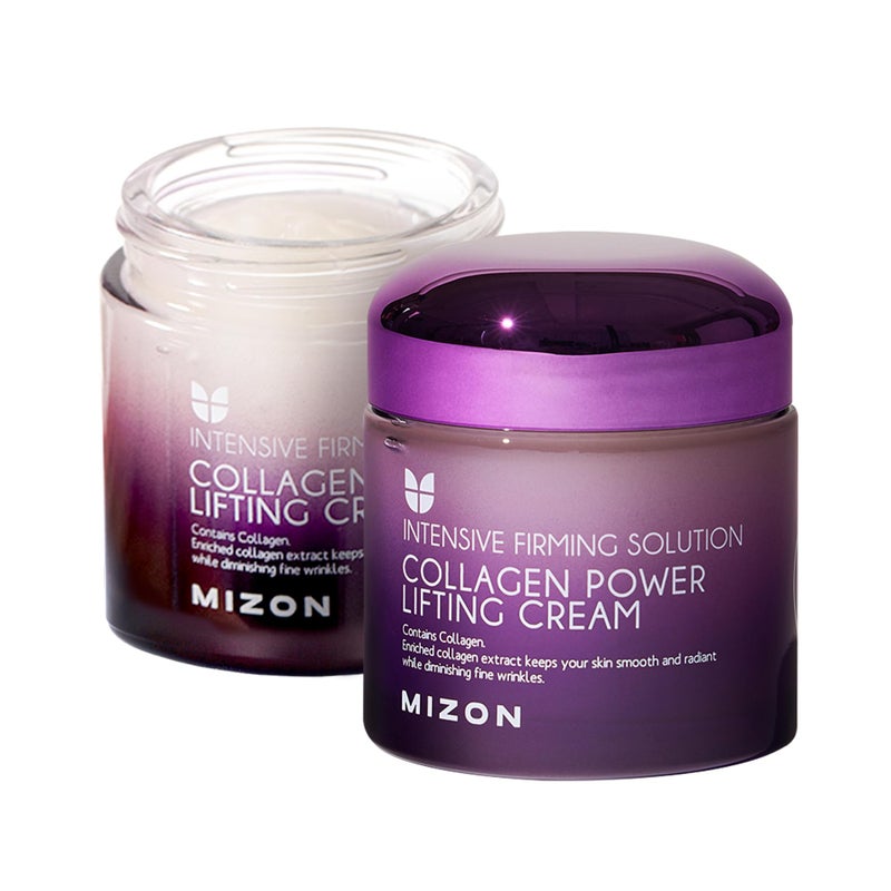 MIZON Collagen Power Lifting Cream Face Moisturizer with Marine Collagen Adenosine Hyaluronic Acid Green Calming Complex Lifting and Tightening (2.53 fl. oz.) - Image 1