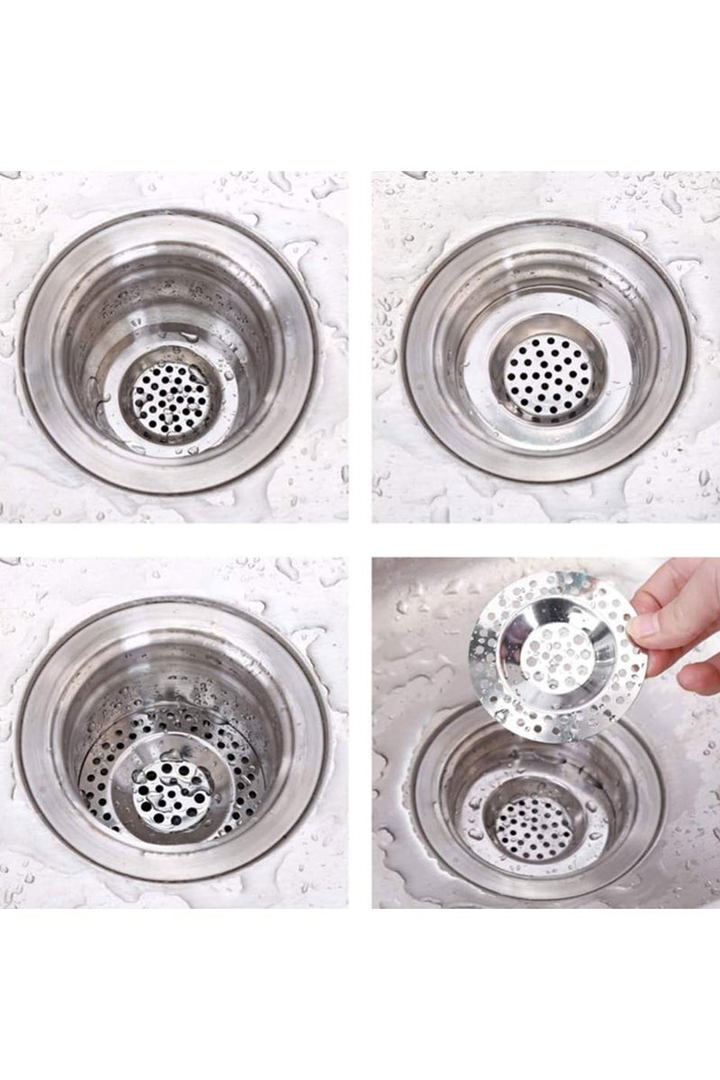 درافل سدادة مصفاة حوض المطبخ المصنوعة من الفولاذ المقاوم للصدأ من Duravel، واقي تصريف مصفاة قياسي للحمام/المطبخ، ومصيدة شعر لحوض الاستحمام - Image 4