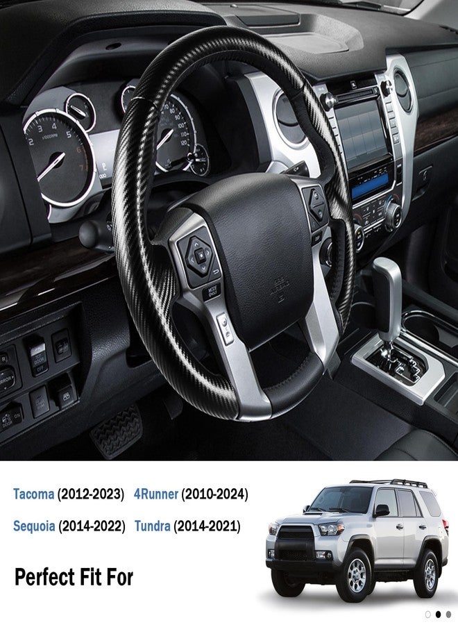 Aotoyou Fit for Toyota Steering Wheel Cover, Steering Wheel Cover for Tacoma(2012-2023) 4Runner(2010-2024) Tundra(2014-2021) Sequoia(2014-2022) Accessories (Matte Black) - Image 3