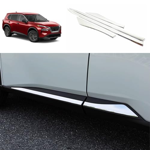 TERDARAY Body Side Trims Compatible with Nissan Rogue 2021 2022 2023 2024 2025 2026 Body Side Door Molding Cover Trims Exterior Car Accessories Stainless Steel 4PCS Silver - Image 1