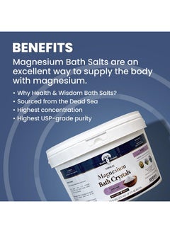 Health and Wisdom Magnesium Bath Crystals - Magnesium Flakes For Bath, Magnesium Chloride Flakes, Magnesium Bath Flakes, Magnesium Bath Soak, Magnesium Soak, Magnesium Chloride Bath Flakes - 88 Ounces  - Image 3