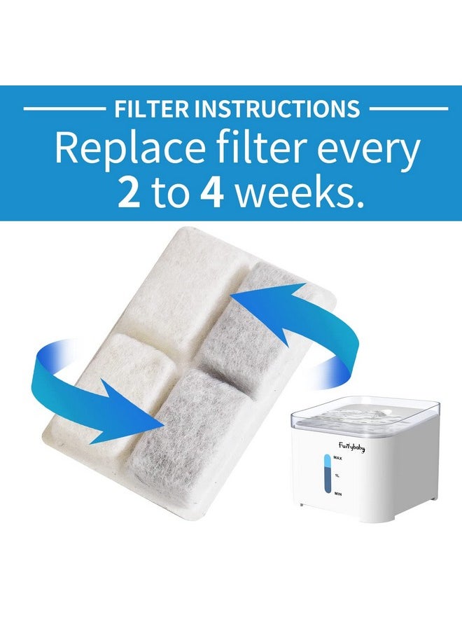 furrybaby Carbon Replacement Filters For Cat And Dog Fountain, Premium Pet Water Fountain Dispenser Filters (6 Packs For Pure White)  - Image 2