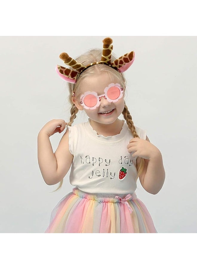 Jmkcoz 12 Pcs Zoo Animals Ears Headband Jungle Safari Animals Hairbands Plush Cartoon Headbands Elephant Lion Giraffe Tiger Zebra Leopard Cow Pig Ears Cosplay Hair Hoop for Birthday Halloween Costume Party - Image 1