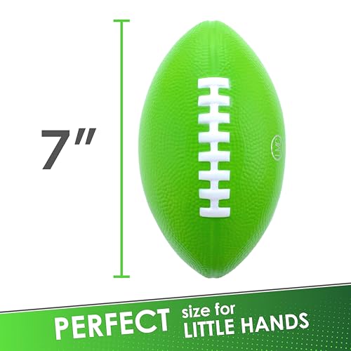 LMC Products Foam Football - 7" Easy Grip Small Footballs for Kids - Youth Size - Quality Soft Foam Toddler Ball (Green) - Image 3