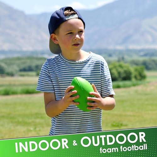 LMC Products Foam Football - 7" Easy Grip Small Footballs for Kids - Youth Size - Quality Soft Foam Toddler Ball (Green) - Image 4