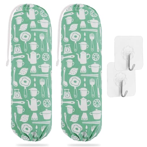 SWISSELITE 2Pcs Plastic Bag Holder, Reusable Plastic Bag Organizer Wall Mount, Large Grocery Bag Storage Dispenser, 22x9 IN - Image 1