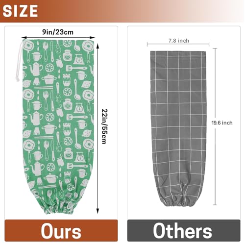 SWISSELITE 2Pcs Plastic Bag Holder, Reusable Plastic Bag Organizer Wall Mount, Large Grocery Bag Storage Dispenser, 22x9 IN - Image 2