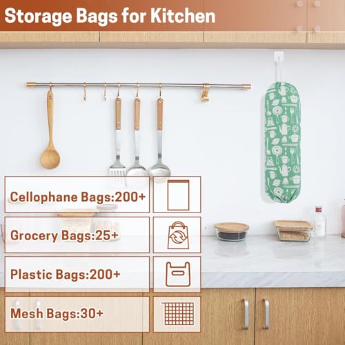 SWISSELITE 2Pcs Plastic Bag Holder, Reusable Plastic Bag Organizer Wall Mount, Large Grocery Bag Storage Dispenser, 22x9 IN - Image 4