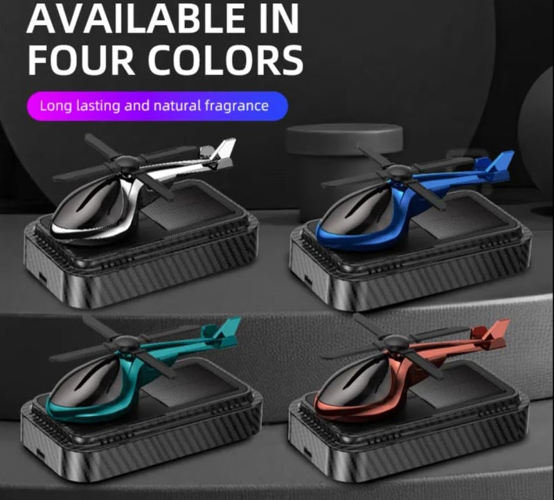 YOURKARTS.COM Solar Helicopter Shape Car Perfume (Green) – Propeller Powered Dashboard Diffuser with Aromatherapy Plant-Based Scent car accessories 2025 - Image 3