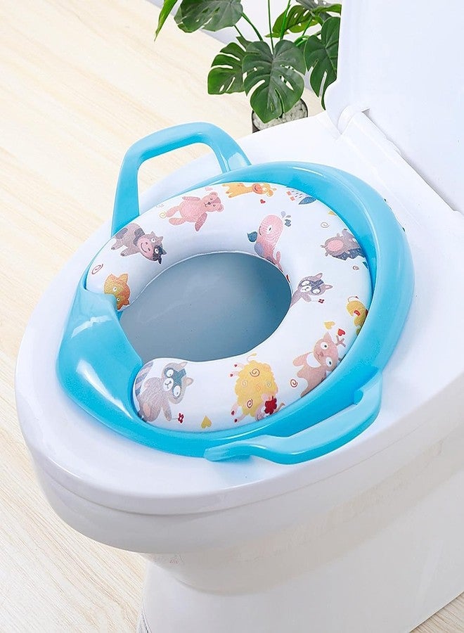 Toyfinity Cushioned Potty Trainer Seat with Support Handles | Baby Potty seat fits on Standard Pot (Colour & Print May Vary) - Image 1