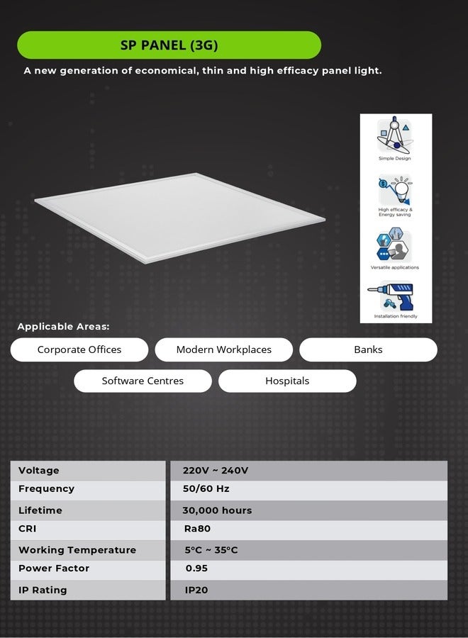 باناسونيك لوحة باناسونيك قاد للسقف، موفرة للطاقة، ضوء أبيض بارد، ستون - Image 3