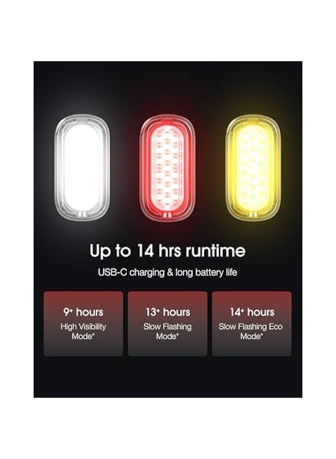 Arabest Firefly Mini Smart Bike Light System,Sync Turn Signal & Brake Lights, Rechargeable LED Front & Rear Lights with Custom Brightness, Flash Patterns, Bicycle Accessories for Night Riding - Image 4