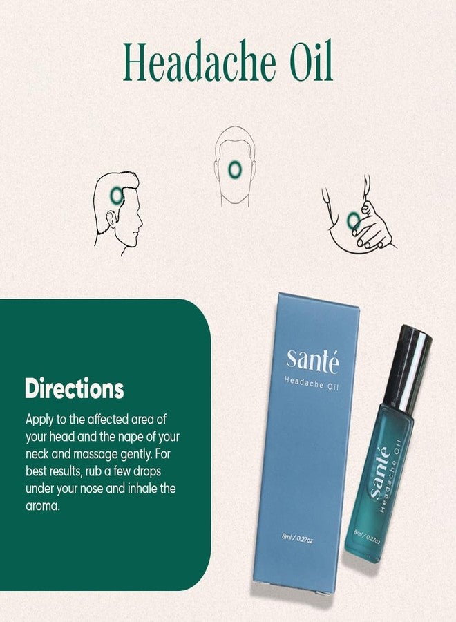 Sante Headache Essential Oil Roll (8ml) I Relief from migraine, tension headache, hypnic and cluster headaches (Pack1) - Image 4