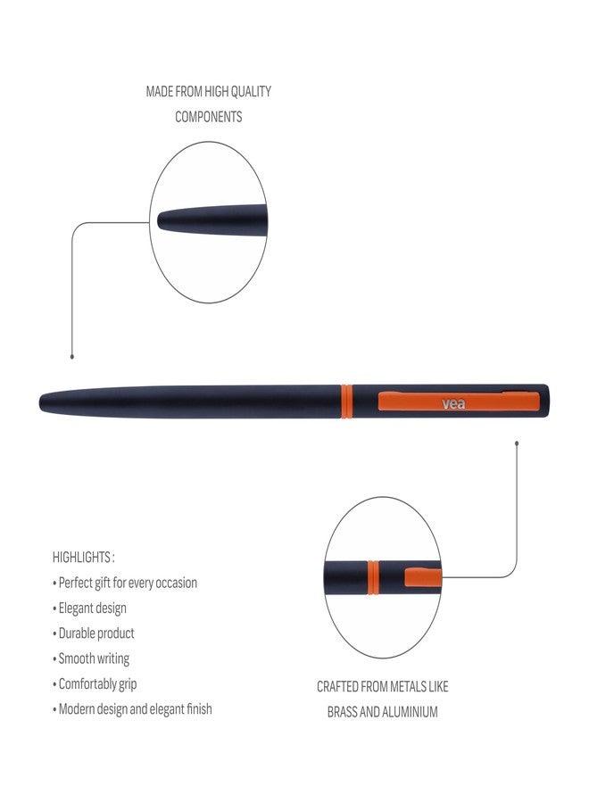 VEA Slimo 250 Black matt Orange Ballpoint Pen, medium (VEAPEN10) - Image 2