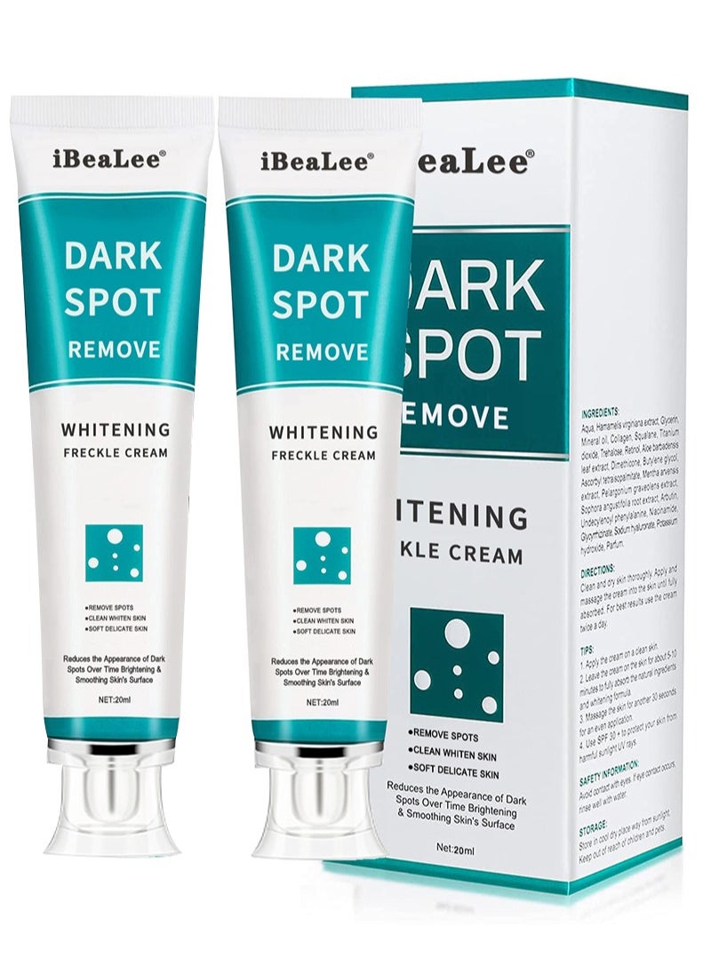 iBealee Dark Spot Remover for Face Peeling Skin Whitening Freckle Cream Pigmentation Treatment Sun Spots Age Spots Freckle Blemish Remover Lightening Cream- 2 Pcs  - Image 1