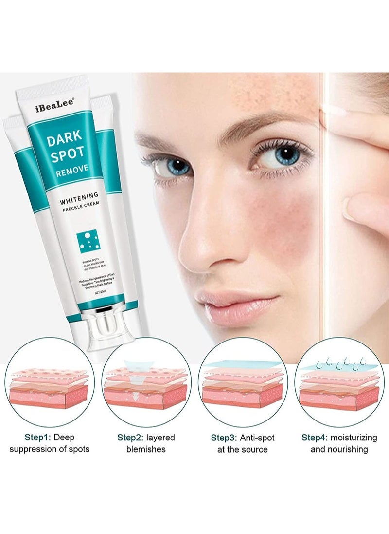 iBealee Dark Spot Remover for Face Peeling Skin Whitening Freckle Cream Pigmentation Treatment Sun Spots Age Spots Freckle Blemish Remover Lightening Cream- 2 Pcs  - Image 4