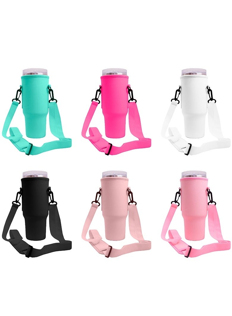 Raxoom For 40oz Stanley Quencher Water Bottle Carrier Bag Sleeve With Adjustable Shoulder Strap(Green) - Image 2