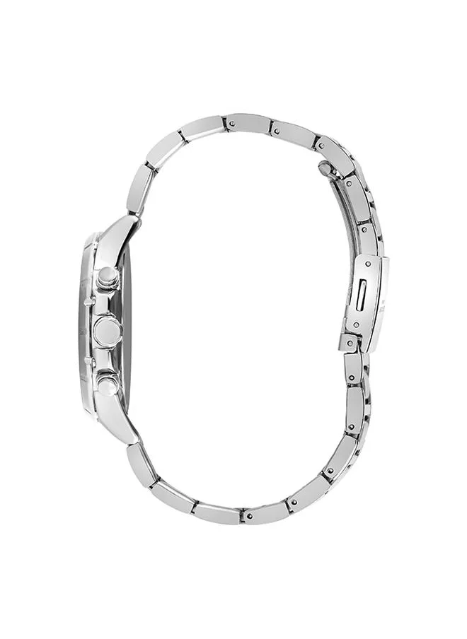 لي كوبر Lee Cooper Men's Quartz Movement Watch, Multi Function Display and Metal Strap - LC07490.350, Silver