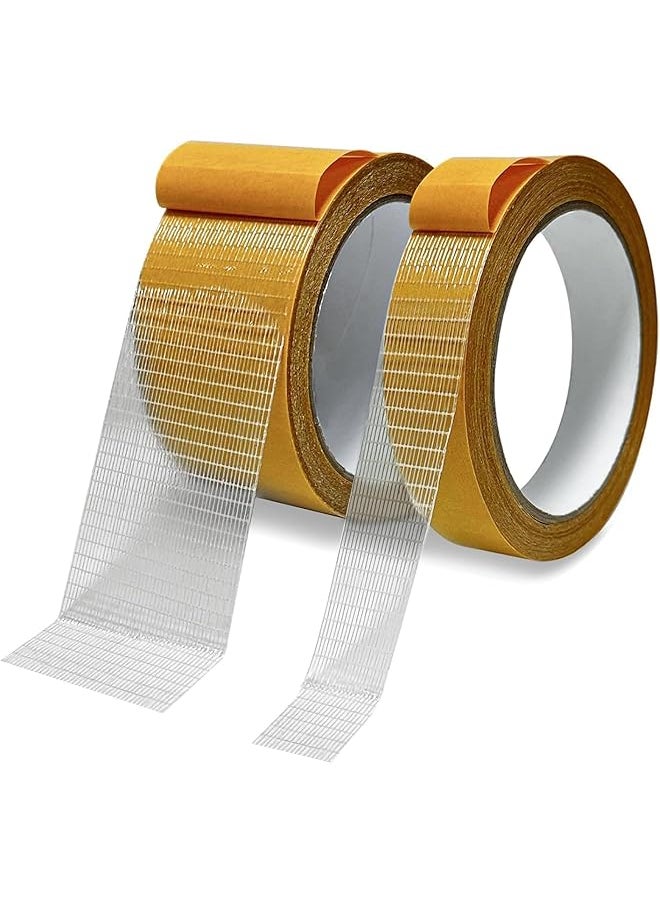 PROMASS promass Double Sided Fabric Tape Heavy Duty,Double Stick Carpet Tape,Fabric Tape Multifunctional Double Sided 0.8inch/2inchx33FT10m High Stickness Strong 2 Sided Tape 2 Rolls  - Image 1