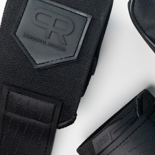 PR Personal Record Heavy Duty Premium Wrist Wraps, More Elasticity, Reinforced Stitching, Extra Wide Strap, Strong Thumb Loop, Larry Wheels Weightlifting Wraps, Lifting Wrist Wraps - All Black - Image 4