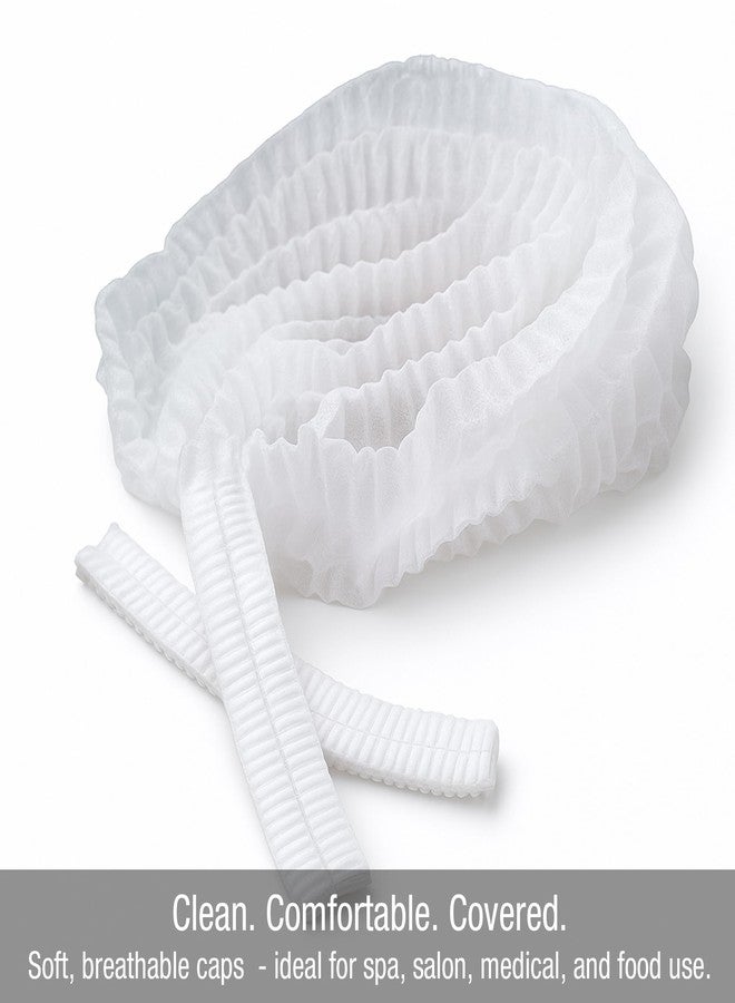 APPEARUS Disposable Bouffant Hair Caps - 100 Count, White, 21" Non-Woven Hair Nets for Spa, Salon, Medical, Food Service, and Industrial Use - Image 4