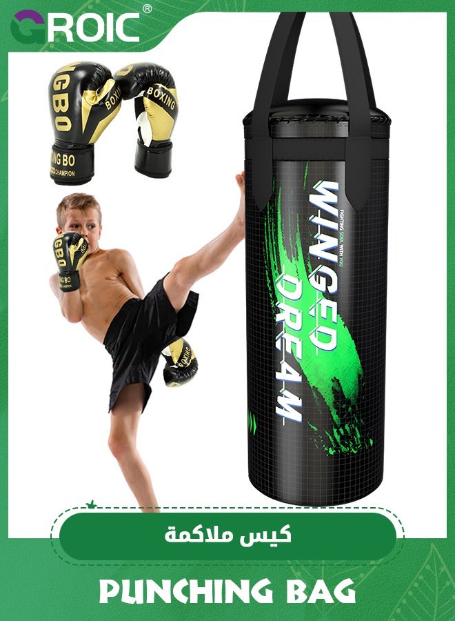 GROIC Punching Bag for Kids,65cm Hanging Boxing Bag with 6oz Boxing Gloves, Kids Boxing Set Kickboxing Bag for Youth, Boxing Bag Set,Suitable for MMA Karate Kickboxing Boxing - Image 1
