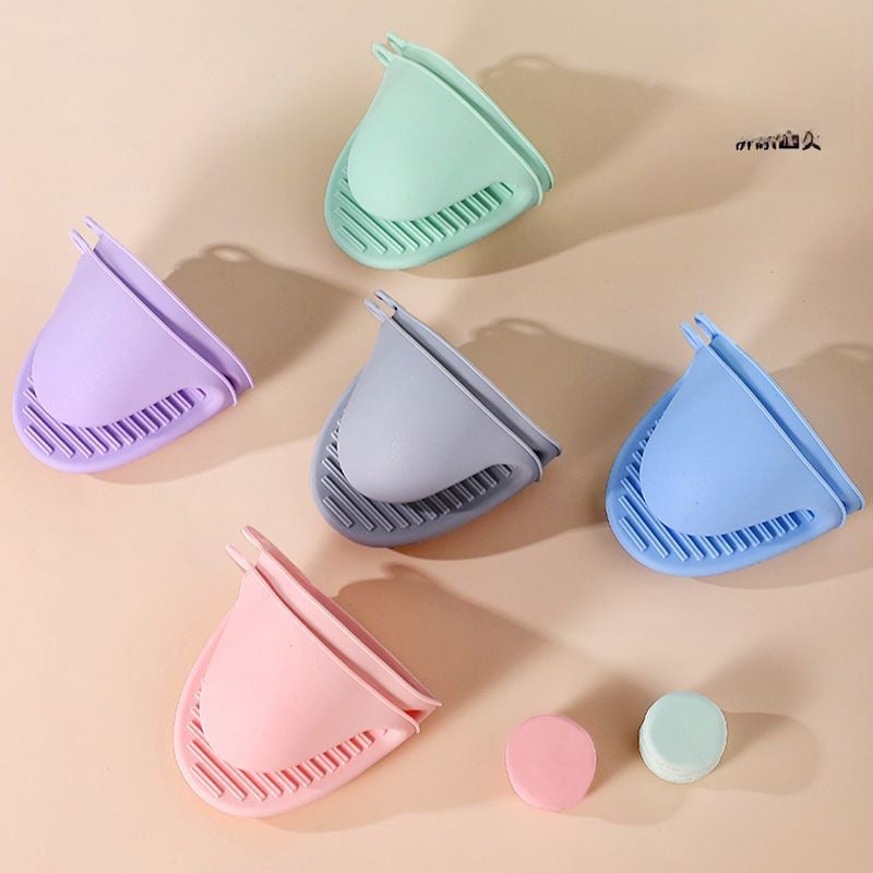 Silicone Heat-Resistant Kitchen Tongs Light purple 
