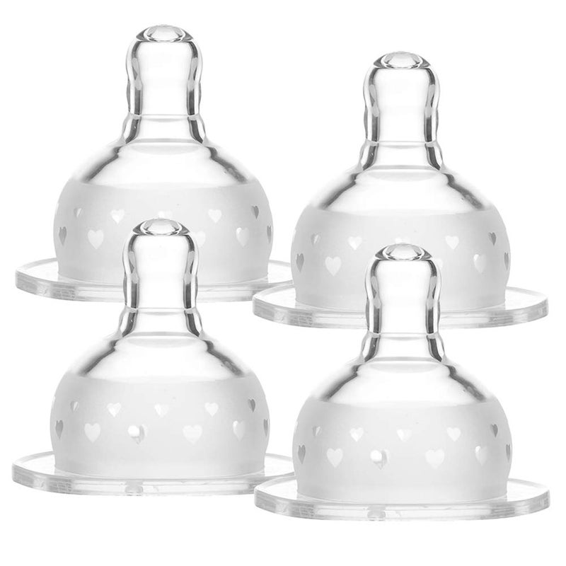Matyz 4Pack Silicone Replacement Nipple for Matyz Wide Neck Bottles Medium Flow 3 Months to 6 Months Size M - Image 1