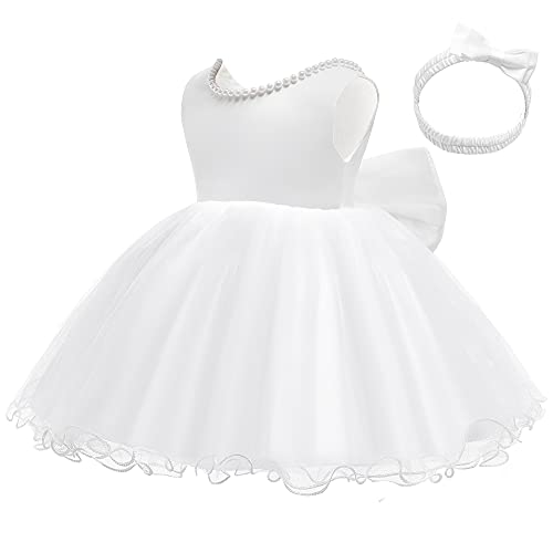 LZH Baptism Dresses for Baby Girls Birthday Dress,Baby Girl dress12-18 Months,White Baby Girl Dress Elegant Party Dress - Image 4