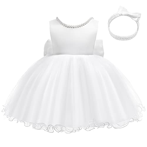 LZH Baptism Dresses for Baby Girls Birthday Dress,Baby Girl dress12-18 Months,White Baby Girl Dress Elegant Party Dress - Image 5