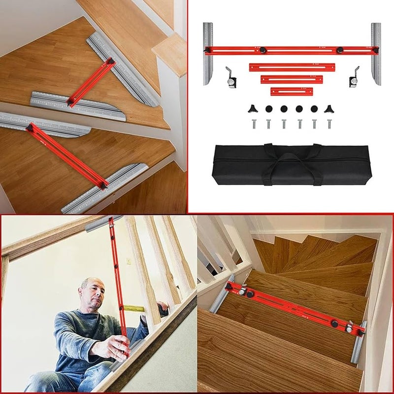 Aluminum Alloy Stair Tread Template Tool Set Measuring Jig Layout Scribe Tool - Image 5