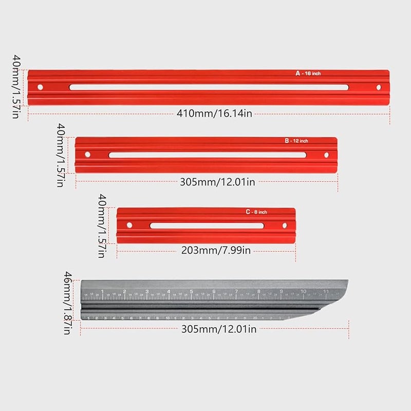 Aluminum Alloy Stair Tread Template Tool Set Measuring Jig Layout Scribe Tool - Image 3