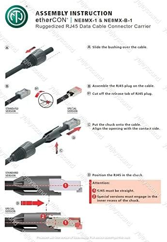 Neutrik (4-Pack) Genuine Neutrik NE8MX-B-1 Ethercon Cable Connector Black Chromium Housing - Image 3