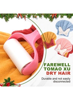 Generic Hair Quick Drying Hair Cap, 4 Pcs Towel Wrap for Wet Hair, Microfiber Wet Hair Dry Cap with Bow-Knot, Thickened Soft Absorbent Quick Drying Cap for Women with Long and Thick Hair  - Image 4