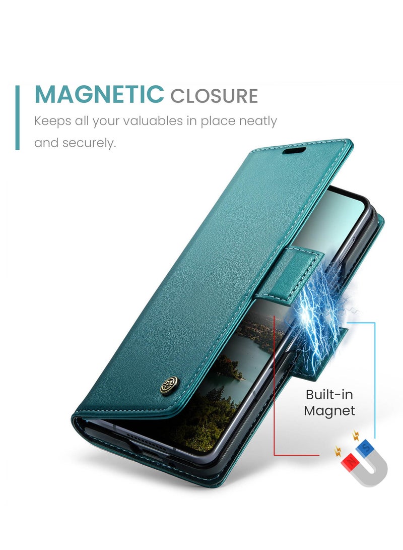 CaseMe For Samsung Galaxy Z Fold 7 Cover, PU Leather Flip Cover with Card Holder, RFID Blocking Magnetic Closure, Foldable Stand, Shockproof Wallet Case - Image 3