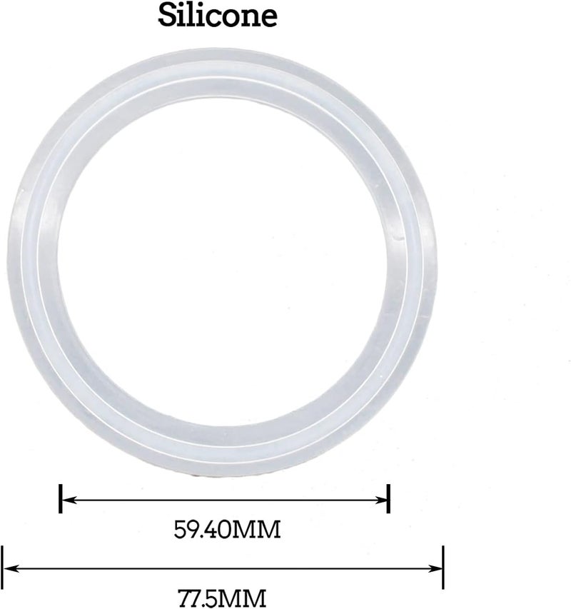 QiiMii 10 Pcs White Silicone Tri Clamp Gasket for Tri Clover Fittings 2.5 Inch - Image 4