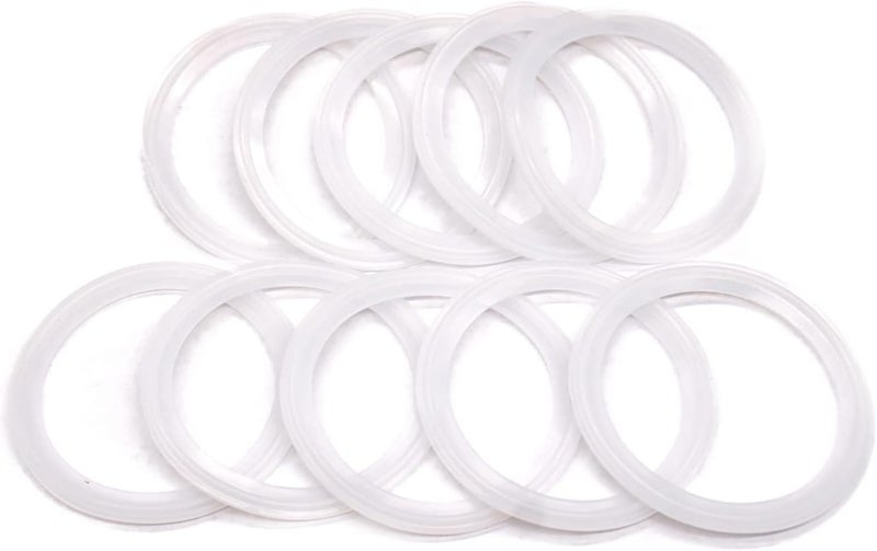 QiiMii 10 Pcs White Silicone Tri Clamp Gasket for Tri Clover Fittings 2.5 Inch - Image 1