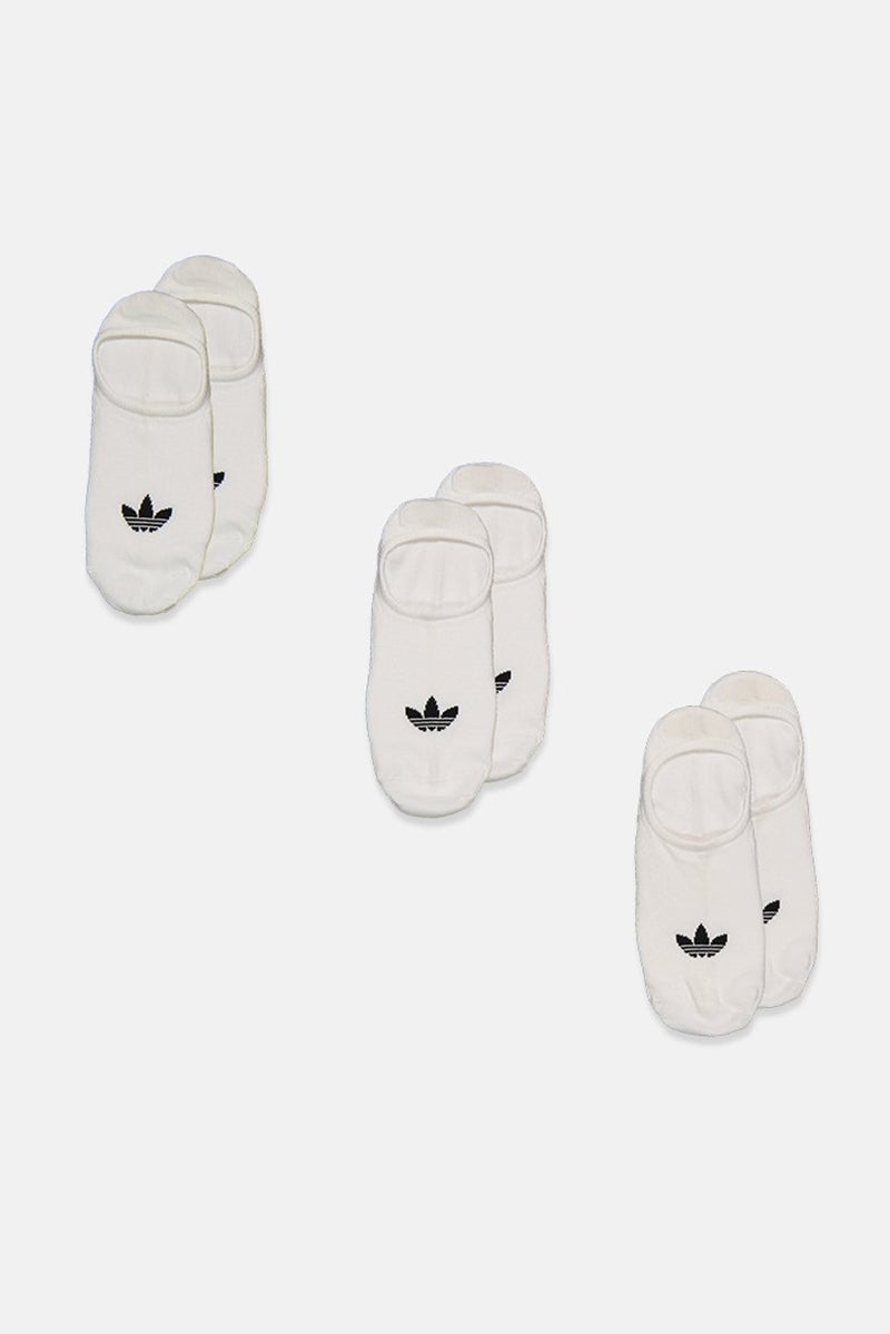 adidas Originals Men 3 Pairs Brand Logo Low Cut Socks, White