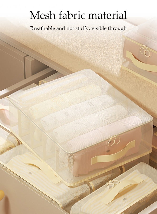 DUNISO 2 Pcs Packing Cubes，Travel Storage Bags For Clothes, Multifunctional Wardrobe Organizer, 5 Compartment Storage Bag , Foldable Storage Bag With Handle, Space Saving, Used For Storing Shirts, Sweaters, T-Shirts, Jeans, 32 * 28 * 12cm  - Image 4