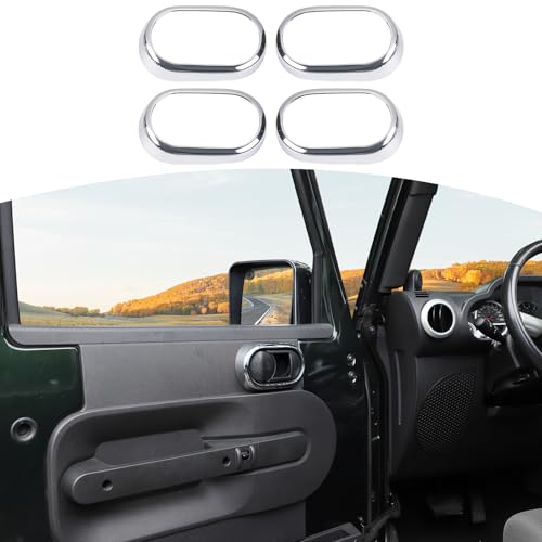 RT-TCZ RTTCZ for Jeep JK Inner Door Handle Trim Cover for Jeep Wrangler JK JKU 20072010 4DR Chrome Interior Accessories 4pcs - Image 1