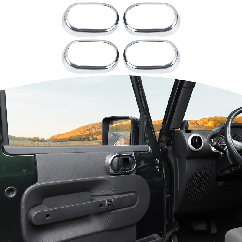 RT-TCZ RTTCZ for Jeep JK Inner Door Handle Trim Cover for Jeep Wrangler JK JKU 20072010 4DR Chrome Interior Accessories 4pcs - Image 2
