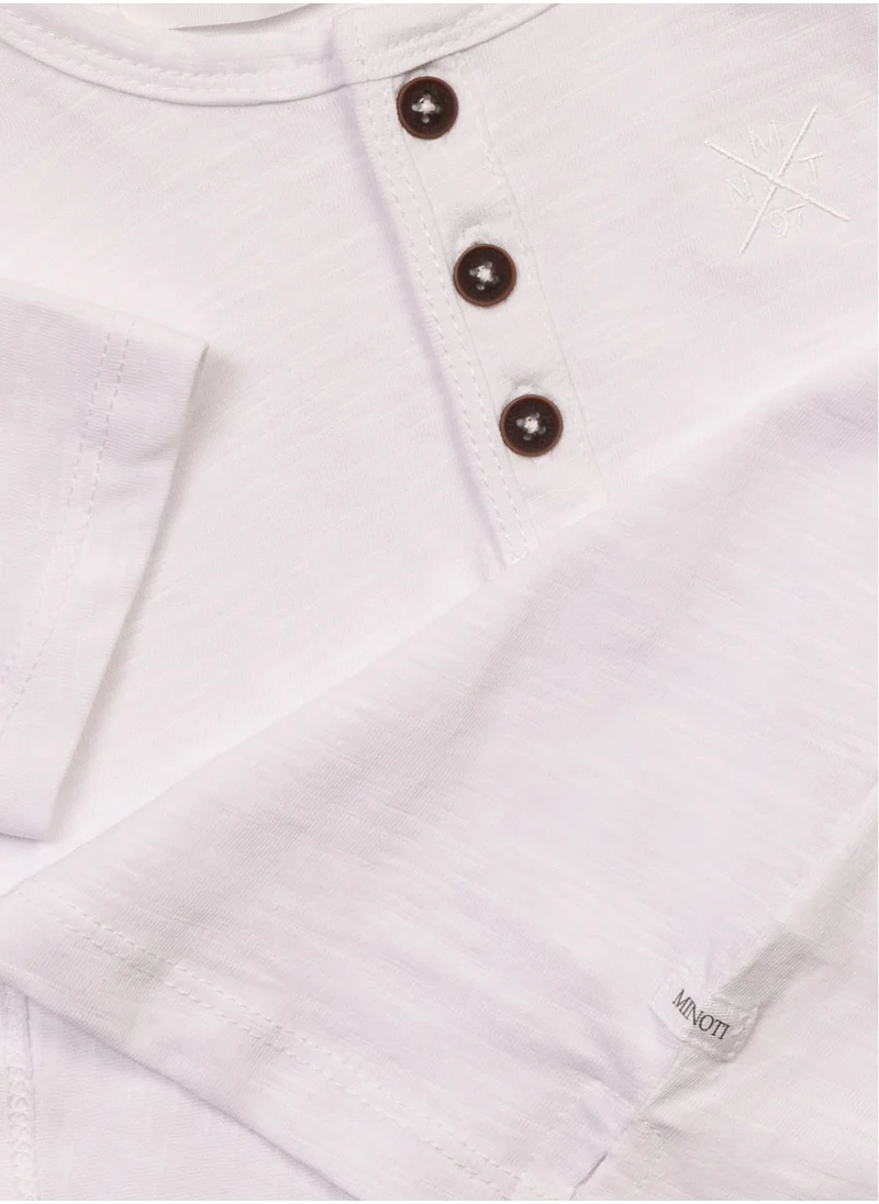 MINOTI Short Sleeve Henley T-Shirt with Button Neckline