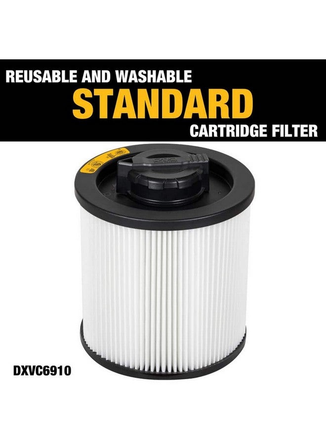 DEWALT Regular Cartridge Filter for Wet and Dry Vacuum Black and White 8.65 x 7.5 x 7.5 Inch DXVC6910 - Image 5