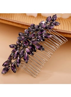 BERYUAN Crystals Hair Comb for Bride for Women for Girls Cute Teardrop Hair Comb Slide MultiColor Purple 