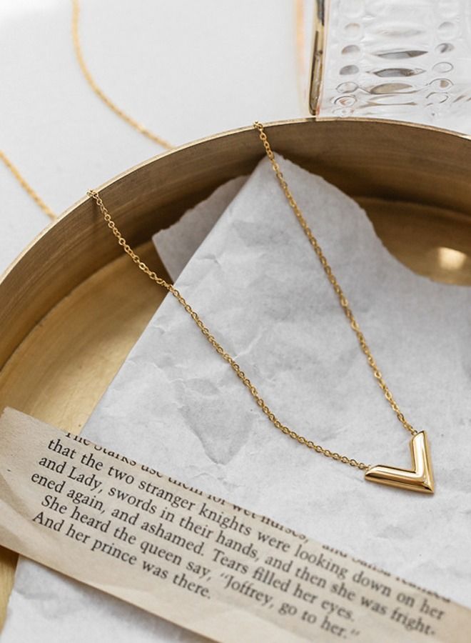 DUNISO V-Shaped Pendant Necklace For Women and Girls Trendy Fashion Accessories with a Unique Minimalist Vibe Fashion Jewelry Dress Accessories - Image 4