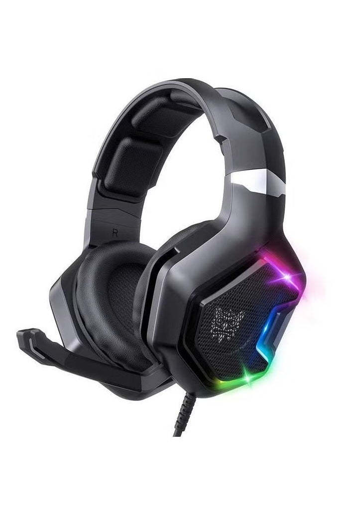 onikuma K10 RGB Gaming Wired Headset with Mic, Professional Gaming Headset For PS4/PS5/XOne/XSeries/Nintendo Switch/PC -Wired - Image 2