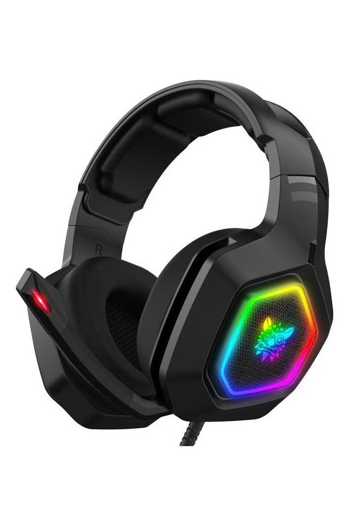 onikuma K10 RGB Gaming Wired Headset with Mic, Professional Gaming Headset For PS4/PS5/XOne/XSeries/Nintendo Switch/PC -Wired - Image 3