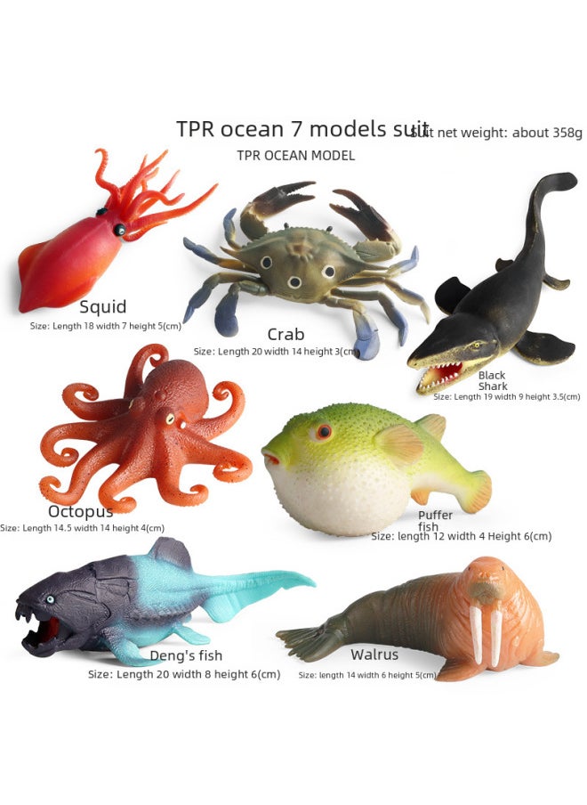 Generic - Children's Solid Simulation Ocean Life Models Great White Shark Megalodon Whale Shark Tiger Blue Whale Toys Ornaments-Color:2437 Big Octopus Growth Cycle (Set Of 4) - Image 1
